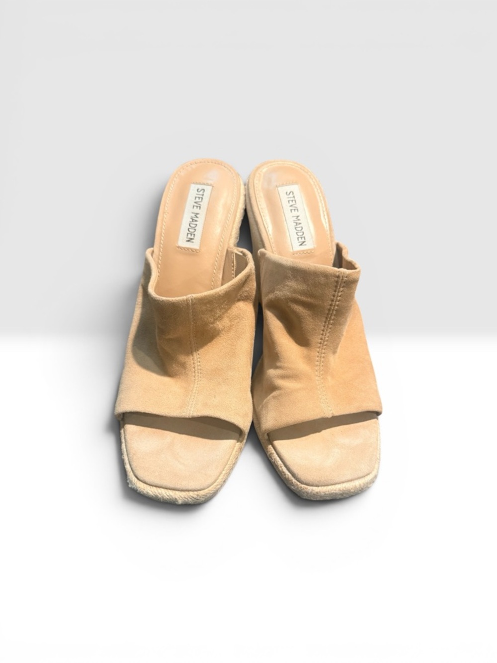 Steve Madden Tan Suede Open-Toe Mule